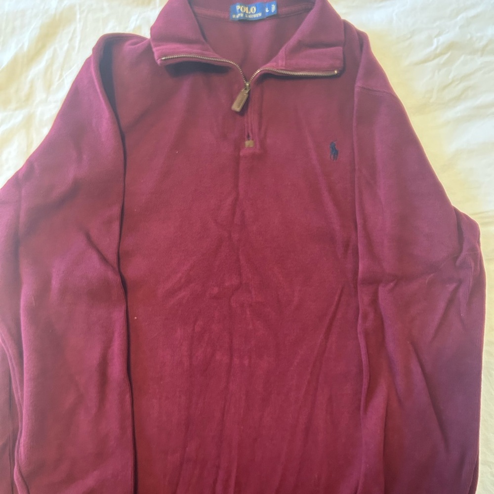 Polo Ralph Lauren Burgundy Zip Up Sweater